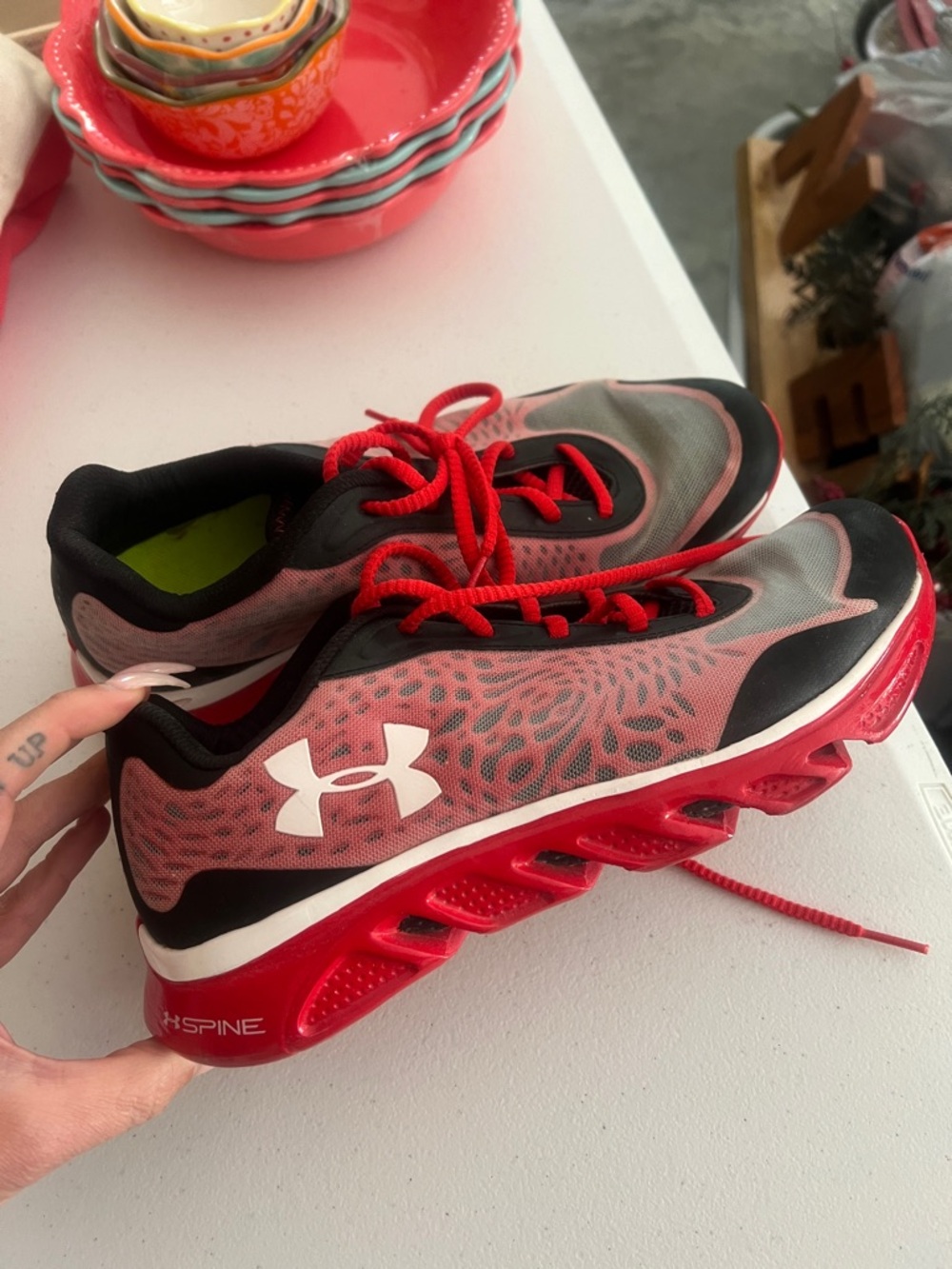 Under Armour Red and Black Athletic Shoes